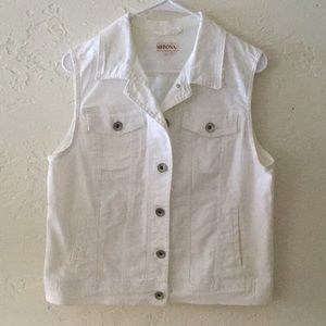 Women’s White Denim Vest